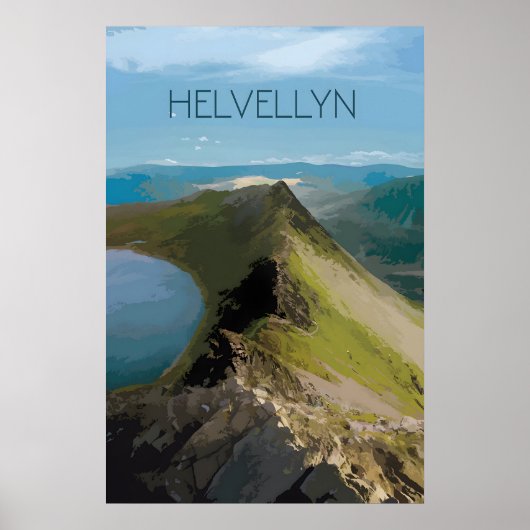 Helvellyn Berg Reisposter Poster (Voorkant)