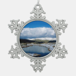 Helvellyn England Holiday Card Poster Photo Block Tin Sneeuwvlok Ornament