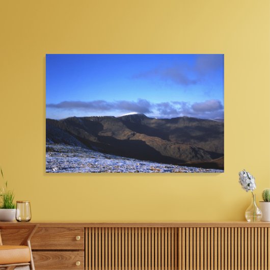 Helvellyn Winter Holiday Card Canvas Afdruk (Insitu (Woonkamer))