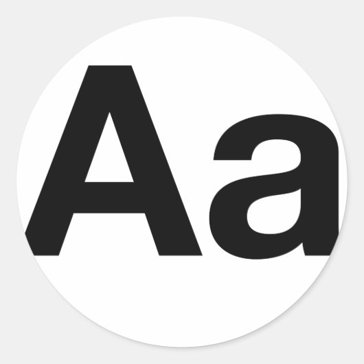 Helvetica Aa Ronde Sticker (Voorkant)