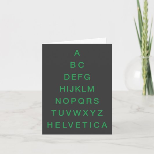 Helvetica alfabet kerstboom feestdagen kaart (Voorkant)