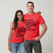 Helvetica Lijst Grote Meren T-shirt (Unisex)
