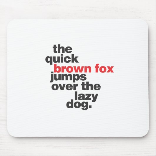 helvetica-quickbrownfox.ai muismat (Voorkant)