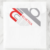 Helvetica Typography | Design Rechthoekige Sticker (Tas)