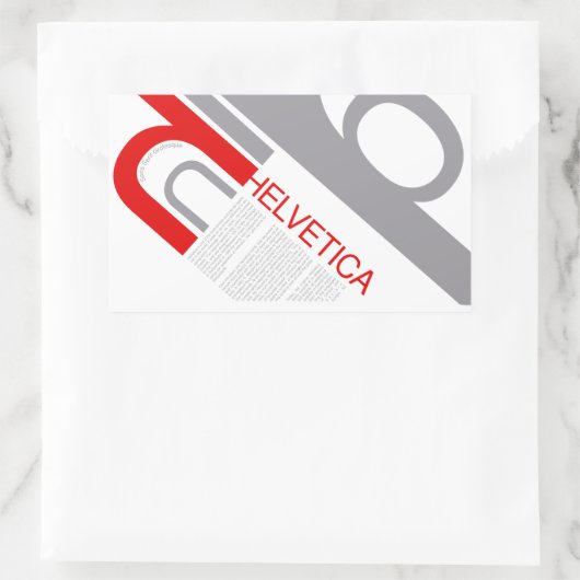 Helvetica Typography | Design Rechthoekige Sticker (Tas)
