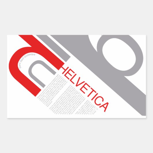 Helvetica Typography | Design Rechthoekige Sticker (Voorkant)