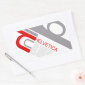 Helvetica Typography | Design Rechthoekige Sticker (Envelop)