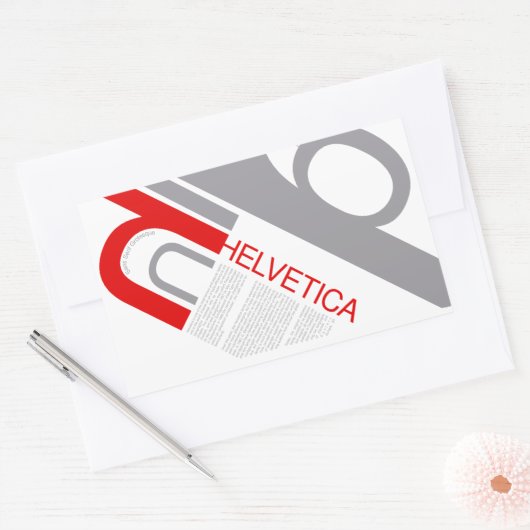 Helvetica Typography | Design Rechthoekige Sticker (Envelop)