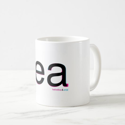 helvetica vs arial tea koffiemok (Voorkant rechts)