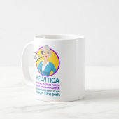 "HELVITICA" (gespeld als uitgesproken) VAN JOHN HI Koffiemok (Voorkant links)