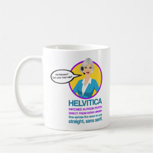 "HELVITICA" (gespeld als uitgesproken) VAN JOHN HI Koffiemok