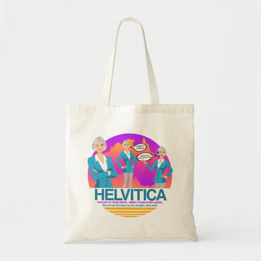 "HELVITICA" (gespeld als uitgesproken) VAN JOHN HI Tote Bag (Voorkant)