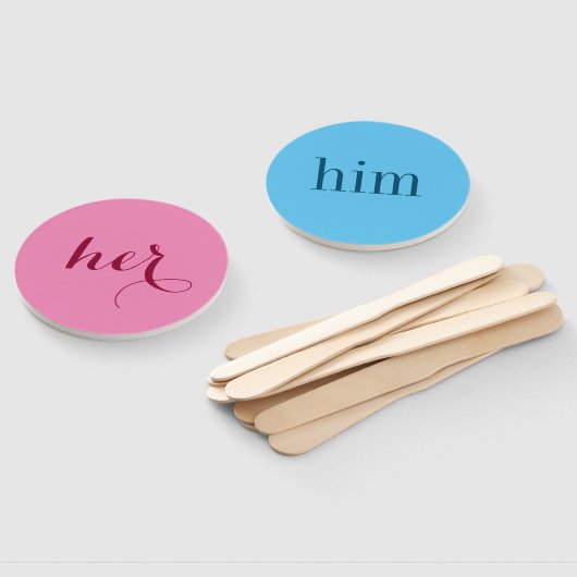 Hem of haar? Bruid bruidegom douche spel peddels Handwaaier (Niet-gemonteerd)