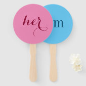 Hem of haar? Bruid bruidegom douche spel peddels Handwaaier (Voorkant en achterkant)