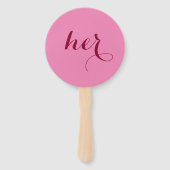 Hem of haar? Bruid bruidegom douche spel peddels Handwaaier (Voorkant)