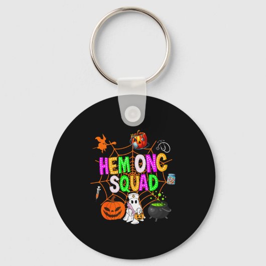 Hem Onc Squad Nurse Halloween Ghost Peds Hematolog Sleutelhanger (Voorkant)