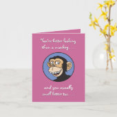 Hem vs. aap Verjaardag Kaart (Gele Bloem)