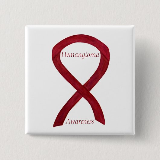 Hemangioma Bewustheid Ribbon Aangepaste Pijn Vierkante Button 5,1 Cm (Voorkant)