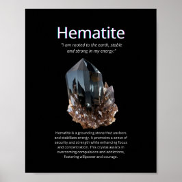 Hematiet Crystal Stone Betekenis Poster