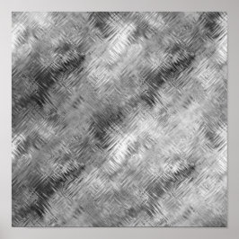 Hematiet Grijs Gekrabbelde Textuur Poster