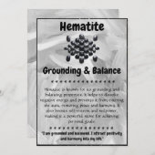 Hematiet kristal betekent Kaart (Voorkant / Achterkant)