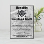 Hematiet kristal betekent Kaart (Staand voorkant)