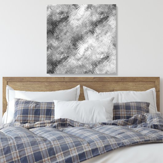 Hematite grijze gekramde textuur canvas afdruk (Insitu (Slaapkamer))