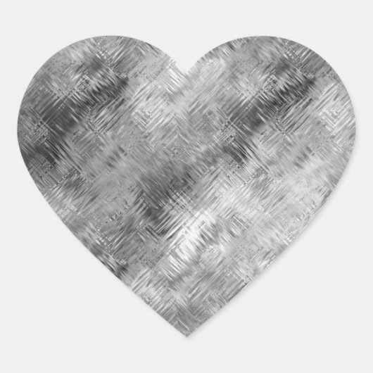 Hematite grijze gekramde textuur hart sticker (Voorkant)