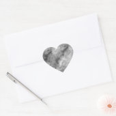 Hematite grijze gekramde textuur hart sticker (Envelop)