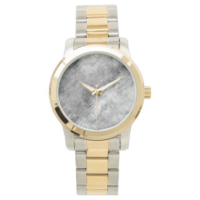 Hematite grijze gekramde textuur horloge (Voorkant)