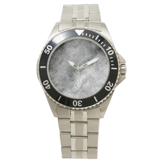 Hematite grijze gekramde textuur horloge (Voorkant)