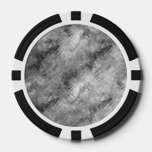 Hematite grijze gekramde textuur pokerchips (Voorkant)