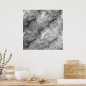 Hematite grijze gekramde textuur poster (Keuken)