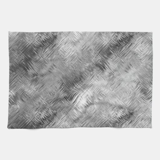 Hematite grijze gekramde textuur theedoek (Horizontaal)