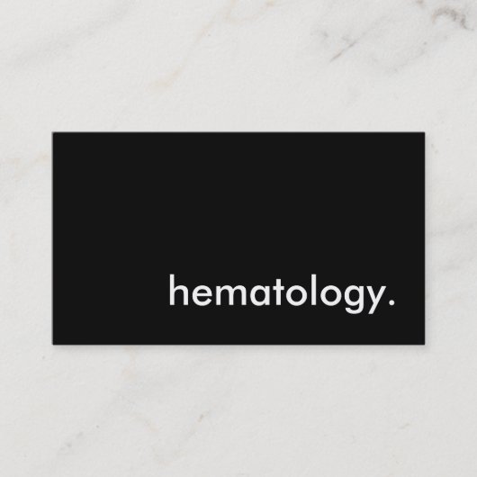 hematologie. visitekaartje (Voorkant)