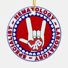 HEMATOLOGIST HEMATOLOGIE SPECIALIST LOGO ROND KERAMISCH ORNAMENT