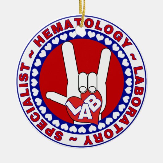 HEMATOLOGIST HEMATOLOGIE SPECIALIST LOGO ROND KERAMISCH ORNAMENT (Voorkant)