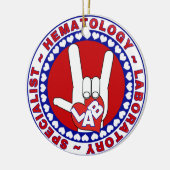HEMATOLOGIST HEMATOLOGIE SPECIALIST LOGO ROND KERAMISCH ORNAMENT (Links)