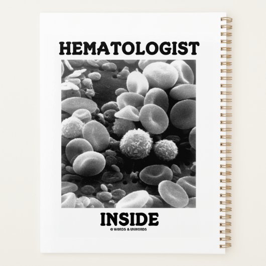 Hematologist in bloedcellen planner (Achterkant)