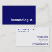 hematoloog. visitekaartje (Voorkant / Achterkant)