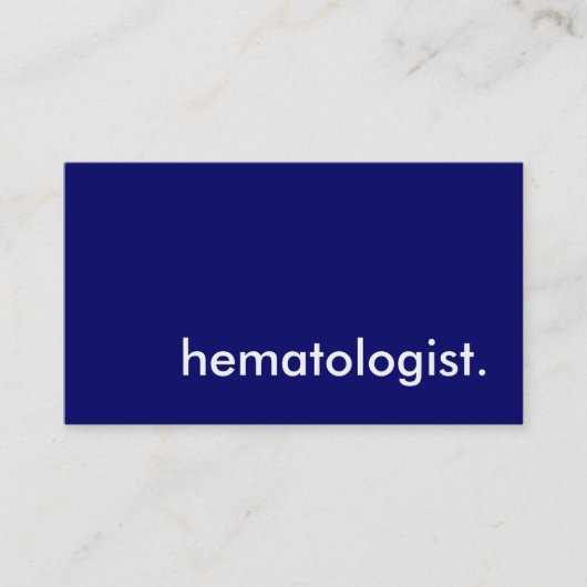 hematoloog. visitekaartje (Voorkant)