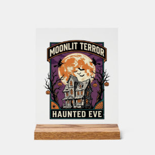 Hemd met Geest Maantje Vintage Gravure Halloween G Acryl Bord