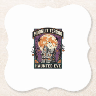 Hemd met Geest Maantje Vintage Gravure Halloween G Kartonnen Onderzetters