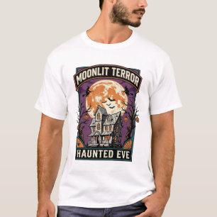 Hemd met Geest Maantje Vintage Gravure Halloween G T-shirt