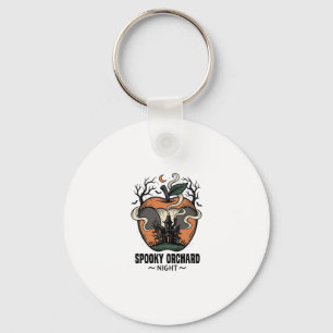 Hemd met geestenappel Vintage enge boomgaard nacht Sleutelhanger