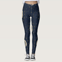Hemdbloemige Huilende Wolf Maan Patroon Leggings