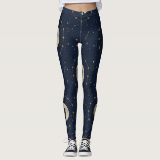 Hemdbloemige Huilende Wolf Maan Patroon Leggings