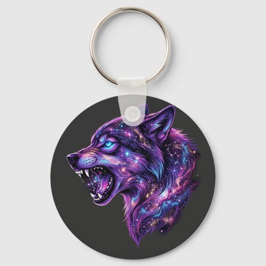 Hemdblouse met sterrenstelsel Cosmic Galaxy Wolf R Sleutelhanger (Voorkant)