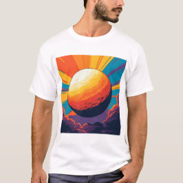 Hemdblouse voor heren met celestische zonsondergan t-shirt