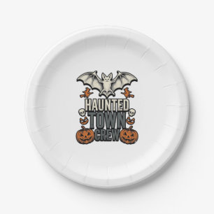 Hemdje Herenhuis Vintage Halloween Vleermuis Pompo Papieren Bordje
